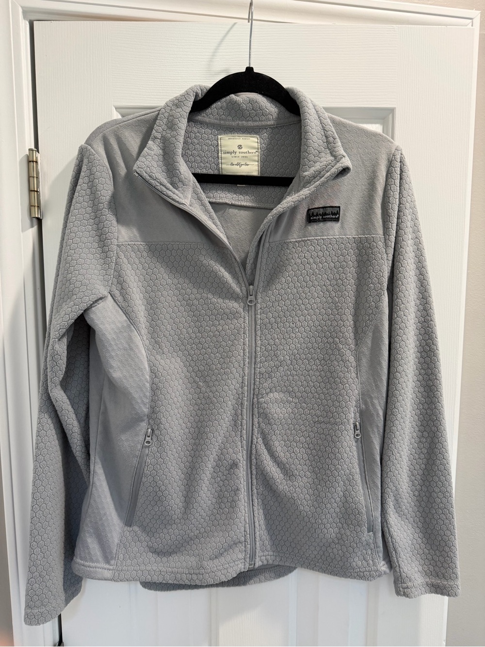 Simply Southern Gray Teddy Fleece Zip Jacket